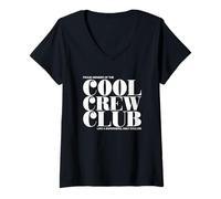 Mujer Cool Crew Club Empleado Compañero Trabajo Fam Declaración Divertido Camiseta Cuello V