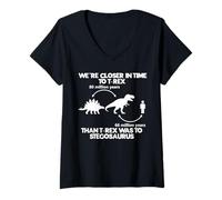 Mujer Cool Dinosaur Stuff T-Rex Stegosaurus Prehistoric Science Camiseta Cuello V