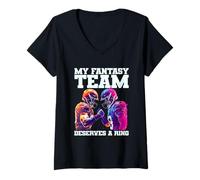 Mujer Cool Fantasy Team merece un anillo para los amantes del deporte Camiseta Cuello V