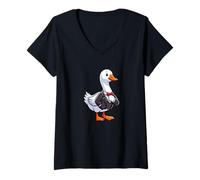 Mujer Cool Funny Hipster Goose Cartoon Illustration Graphic Design Camiseta Cuello V
