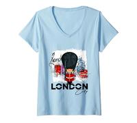 Mujer Cool London Vibes, I Love London UK, London Illustration Camiseta Cuello V