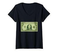 Mujer Cool One Dollar Cartoon Style, Yes I'm Rich, Rich Graphic Camiseta Cuello V