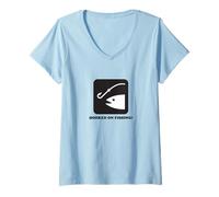 Mujer Cool Outdoor Fishing Hooked on Fishing! Camiseta Cuello V