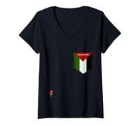 Mujer Cool Palestine Flag in the Pocket, I Love Palestine Graphic Camiseta Cuello V