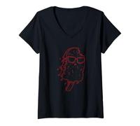 Mujer Cool Popsicle con Lengua Camiseta Cuello V