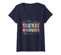Mujer Cool Science Whisperer Equipo de Física Maestro Aprender Geek Camiseta Cuello V