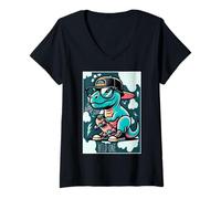 Mujer Cool Skate Dino Baby Dinosaur Cartoon for Kids Camiseta Cuello V