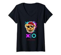 Mujer Cool Teddy Bear Boy Illustration Novelty Graphic Designs Camiseta Cuello V
