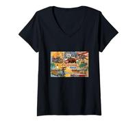Mujer Cool Vintage California Illustration Novelty Graphic Designs Camiseta Cuello V