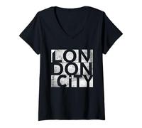 Mujer Cool Vintage London City Fashion tee Shirts, London Outfit Camiseta Cuello V