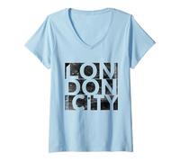 Mujer Cool Vintage London City Fashion tee Shirts, London Outfit Camiseta Cuello V