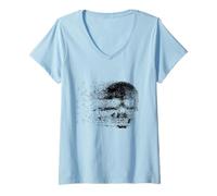 Mujer Cool Wild Abstract Skull Novelty Graphic Tees & Cool Designs Camiseta Cuello V