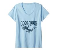 Mujer Cool Your Jets Funny Airplane Camiseta Cuello V
