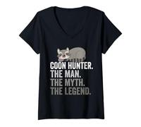 Mujer Coon Hunter El Hombre El Mito La Leyenda Camiseta Cuello V