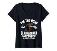 Mujer Coonhound Black And Tan Coonhound The Boss Dog Enthusiast Coonhounds Camiseta Cuello V