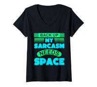 Mujer Copia de Seguridad Mi Sarcasmo Necesita Espacio Humor Inteligente Sarcástico Camiseta Cuello V