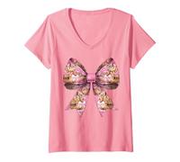 Mujer Coqueta Arca de Noé Animales Cristianos Patrón Chica Mamá Camiseta Cuello V