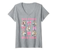 Mujer Coqueta Arco Caballo Chica Occidental Vaquera P Camiseta Cuello V