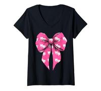 Mujer Coquette Bow Drama Maestra Teatro Chica Mamá Día de la Madre Camiseta Cuello V