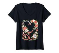 Mujer Coquette Bow OB GYN Obstetrician Womens Health Camiseta Cuello V