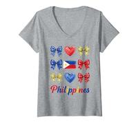 Mujer Coquette Filipinas Bandera Filipina Chicas Camiseta Cuello V
