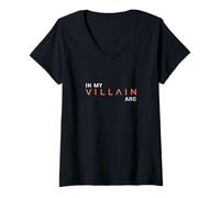 Mujer Coral Color In My Villain ARC Coral Graphic Camiseta Cuello V