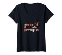 Mujer Coral Color Proof Over Promises Coral Graphic Camiseta Cuello V