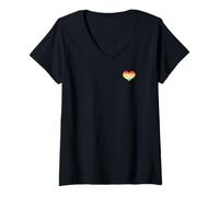 Mujer Corazón/Amor y Orgullo para la Bandera Autista Camiseta Cuello V