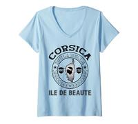 Mujer Córcega Isula Bella ILE de Beaute Since 1755 Isla de Córcega Camiseta Cuello V