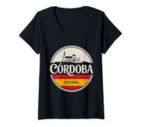 Mujer Córdoba España Ciudad Viajes España Vista Escénica Camiseta Cuello V