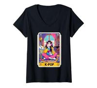 Mujer Corea del Sur Música Y Chicas K-Pop Camiseta Cuello V