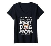 Mujer Corgi Best Dog Mom Dogs Lovers Funny Mothers Day Camiseta Cuello V