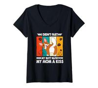 Mujer Corgi Dog I Didn’t Fart My Butt Blew My Mom A Kiss Dogs Camiseta Cuello V