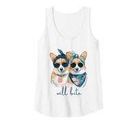 Mujer Corgi Dogs Sweet Will Bite Savage, descarado y Lindo Humor Camiseta sin Mangas