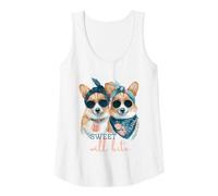 Mujer Corgi Dogs Sweet Will Bite Savage, descarado y Lindo Humor Camiseta sin Mangas