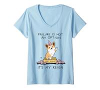Mujer Corgi Último Lugar El Fracaso Es Mi Reino Camiseta Cuello V