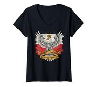 Mujer Corona de águila polaca Do Boju Polsko Flag Pride Art Camiseta Cuello V