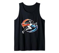 Mujer Corredor Cruzando Línea De Meta Movimiento Abstr Camiseta sin Mangas