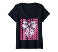 Mujer Correo mujer trabajadora postal Correo Lady Girl Coquette Camiseta Cuello V