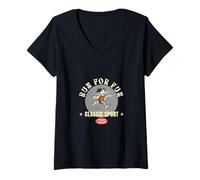Mujer Correr para la alegría Run-for Fun en la Naturaleza para la Salud Camiseta Cuello V