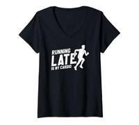 Mujer Correr Tarde es el único Cardio Que sí Hago Bien Camiseta Cuello V