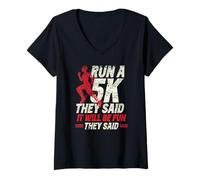 Mujer Correr Una 5K Dijeron Será Divertido Dijeron Ejecutar 5K Camiseta Cuello V
