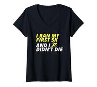 Mujer Corrí Mi Primera Carrera De 5 Km Y No Me Morí Camiseta Cuello V