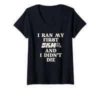 Mujer Corrí Mi Primera Carrera De 5 Km Y No Me Morí Camiseta Cuello V
