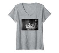 Mujer Corte de Pelo del Presidente Estadounidense Ronald Reagan 1988 por Michael Grecco Camiseta Cuello V