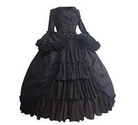 Mujer Corte gótico Cuello Cuadrado Patchwork Vestido Colegiala Disfraz Mujer Cosplay