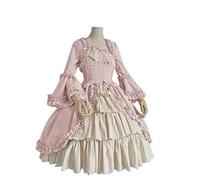 Mujer Corte gótico Cuello Cuadrado Patchwork Vestido Colegiala Disfraz Mujer Cosplay Disfraz Peludo Cosplay para Niñas