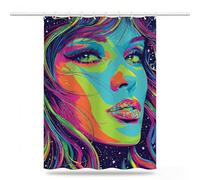 Mujer Cortina Ducha 180x200cm, Color Cortinas de Baño Tela Poliéster Impermeable con 12 Anillas, Secado Rápido Cortina Bañera Plegable, Dobladillo ponderado Shower Curtain para Ducha Italiana,Model884