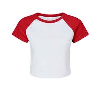 Mujer Corto Camiseta de Béisbol Bella+Canvas Micro Costilla Raglán Manga Corta