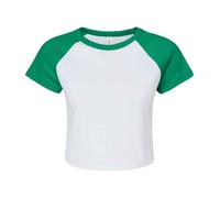 Mujer Corto Camiseta de Béisbol Bella+Canvas Micro Costilla Raglán Manga Corta